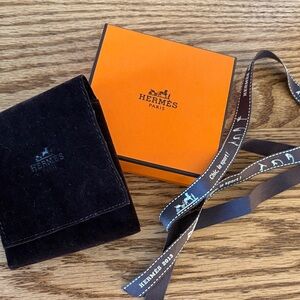 Hermes Orange and Black Accessory Set empty bracelet box